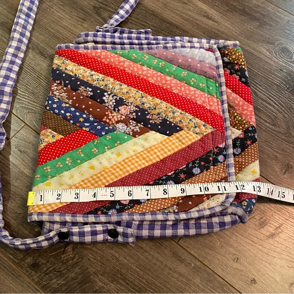 Vintage Quilted bag handmade patchwork - Picture 15 of 16